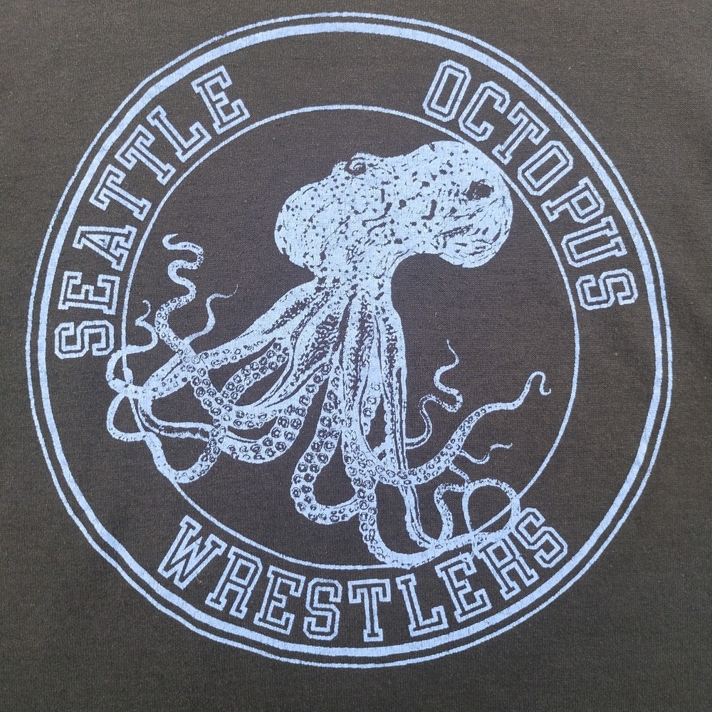 Vtg 80's Seattle Octopus Wrestlers Tshirt Medium Single Stitch Jerzees Made USA - Picture 3 of 9